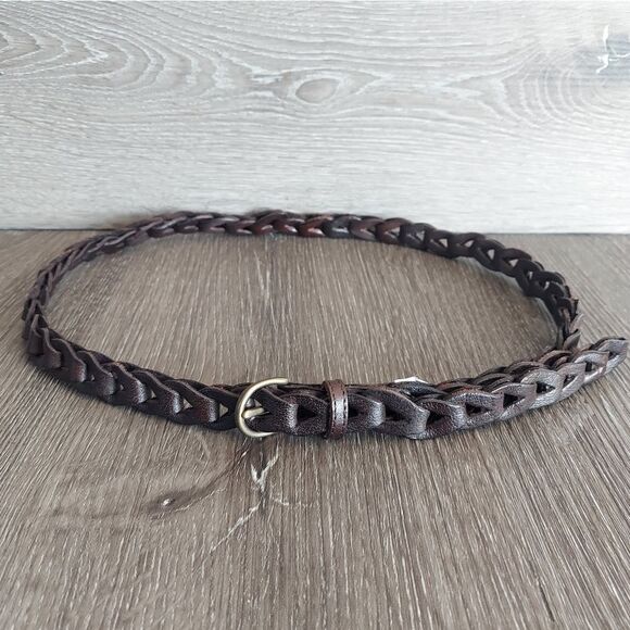 Hollister Brown Skinny Link Leather Belt 40" Long - Picture 1 of 6